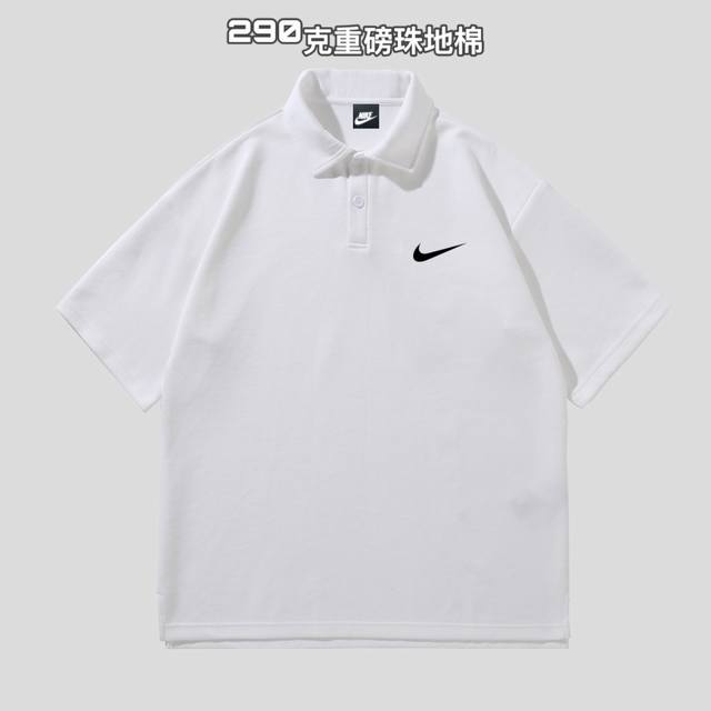 耐克nike简约基础款印花短袖百搭t恤polo衫短袖情侣款 面料：重磅290克珠地棉面料质量非常好做过太多polo衫了这是我第一次见到这个面料的工艺！成本虽然高