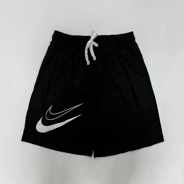 耐克nike Nba杜兰特kd系列品牌大logo印花双面舒适运动篮球裤男款 网眼布料 黑色s-3Xl