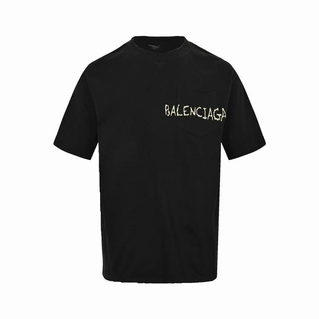 Balenciaga 巴黎世家 24Ss 口袋涂鸦短袖 标准的印花技术，纯棉柔软面料，对色定染面料，采用进口印花工艺，潮流感十足，定染纯棉面料，Os版型，三标齐