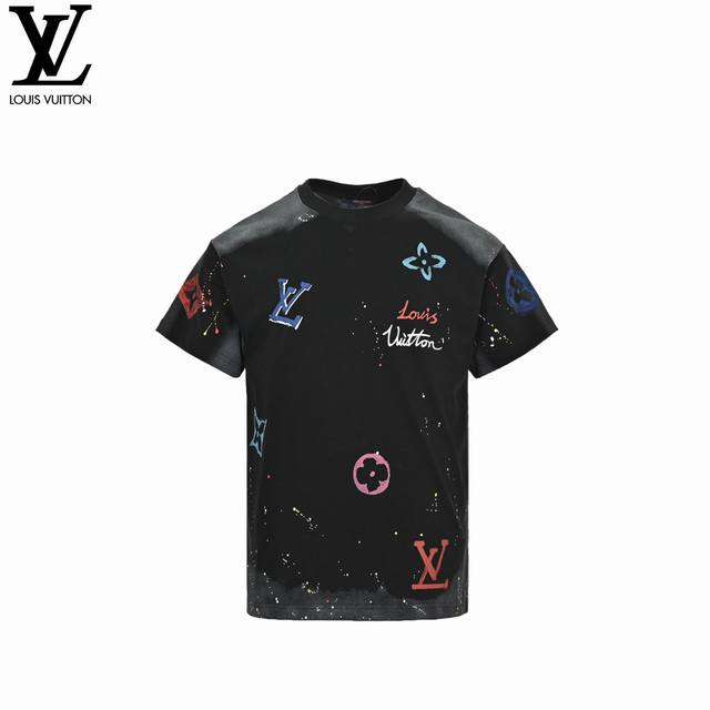 Louis Vuitton 路易威登 2涂鸦字母logo短袖 - 客供进口 %全棉材质制成 精选优质240G纯棉面料 触感软糯亲肤细腻实物到手绝对超乎你的想象贴