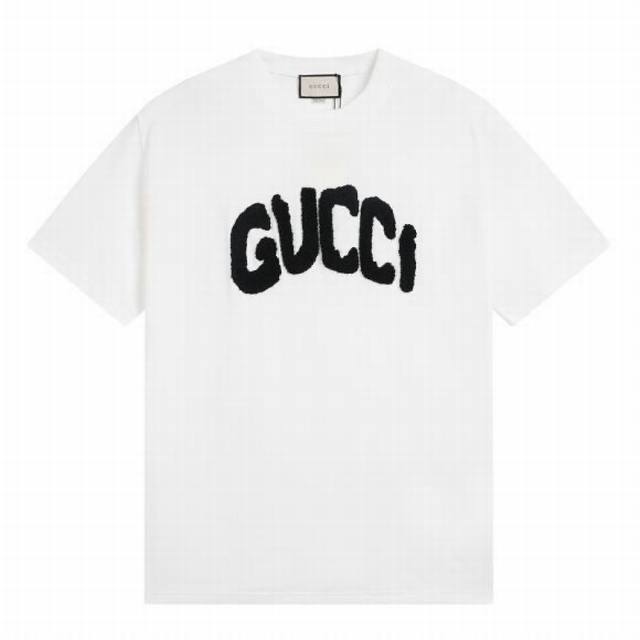 Gucci 古驰24限定款毛巾绣logo短袖t恤 - 购入原版开模打造，全套定制辅料，细节决定成败。 - 颜色：图片色 - 尺码：Xs S M L - 面料：采