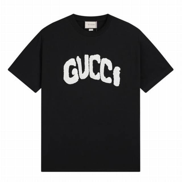 Gucci 古驰24限定款毛巾绣logo短袖t恤 - 购入原版开模打造，全套定制辅料，细节决定成败。 - 颜色：图片色 - 尺码：Xs S M L - 面料：采