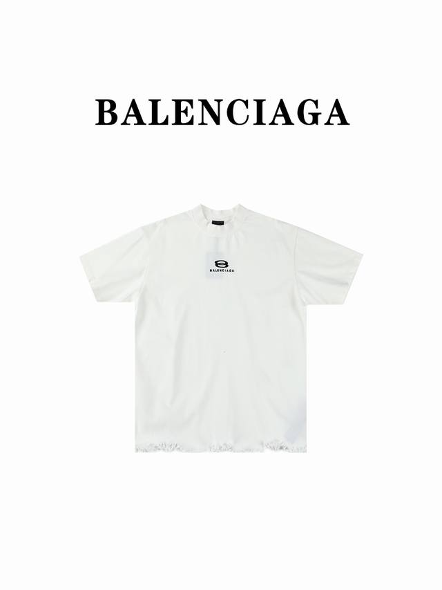 Balenciaga巴黎世家blcg 24Ss下摆流苏刺绣8字logo短袖t恤 巴黎世家24Ss新款balenciagag短袖t恤.Unity Sports I