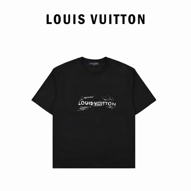 Louis Vuitton 路易威登lv24Ss前后字母印花图案秀款短袖t恤 面料采用260G双纱爽滑棉， %.棉，国产优质新疆棉纱，面料纹理清晰，回弹性好，抗