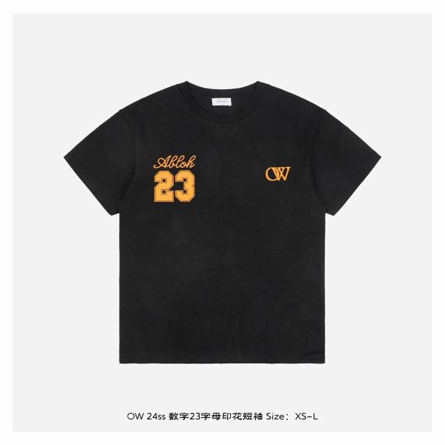 Off White Co Virgil 24Ss 数字23字母印花短袖 所有面料以及螺纹均为订织定染，所有面料颜色均经过色卡比对定染面料，无任何色差，采用240