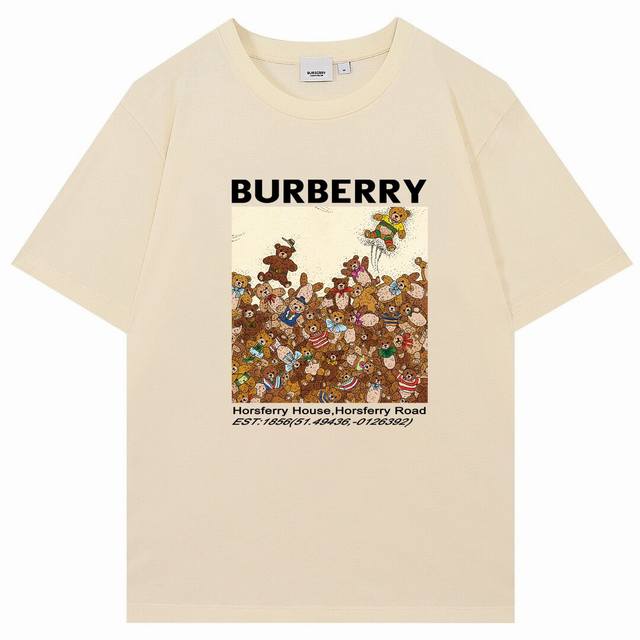 Burberry 巴宝莉小熊短袖t恤。 高版本，潮流高街情侣t恤，高克重纯棉面料，亲肤顺滑有厚实感，细节到位，独有的品牌辨识度，男女同款入！ 颜色：白色 杏色 - 点击图像关闭