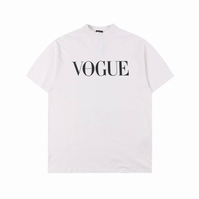 Balenciaga巴黎世家blcg X Vogue 后背灯塔短袖t恤 定织定染240G长绒棉，正面采用丝网菲林印花，背面采用进口白墨数码直喷，灯塔图无论色彩还