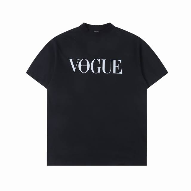 Balenciaga巴黎世家blcg X Vogue 后背灯塔短袖t恤 定织定染240G长绒棉，正面采用丝网菲林印花，背面采用进口白墨数码直喷，灯塔图无论色彩还