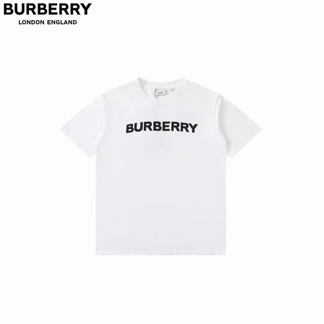 巴宝莉burberry 24Fw字母印花logo圆领短袖 精致而独到的一款时髦范儿t恤 客供细纹针织棉材质内里拼接更是工整细腻整齐丰润质感更高于普通针织棉轻薄舒