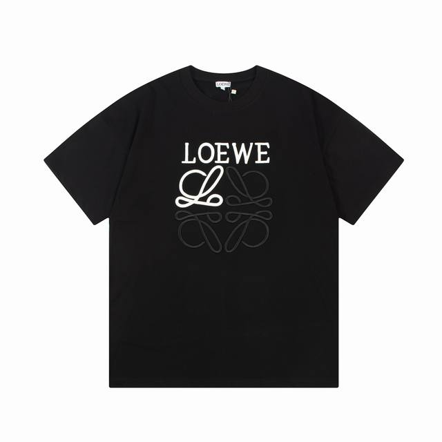 Loewe 罗意威 精工拼色字母logo刺绣短袖t恤 精致升级，灵感源自八十年代复古 原版面料 官方同款 短袖t恤 定制同缸染面料 手感非常舒服 春夏最新砖柜同