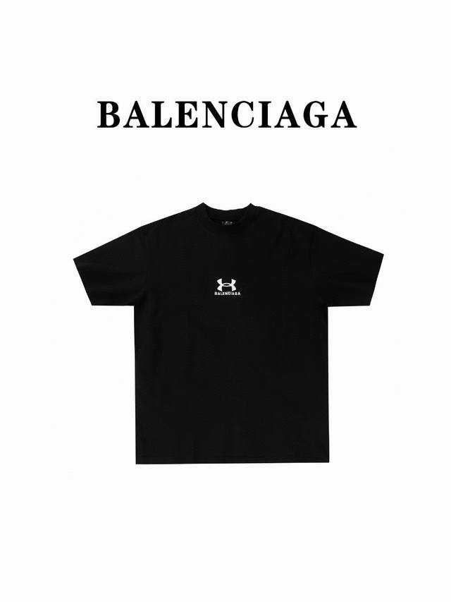 Balenciaga 巴黎世家 Blcg 24Ss 安德玛联名短袖t恤 原版开模 采用进口椭圆机印花 每一个印花对位整齐 无毛边 前后幅台板手工印花 精密网纱制