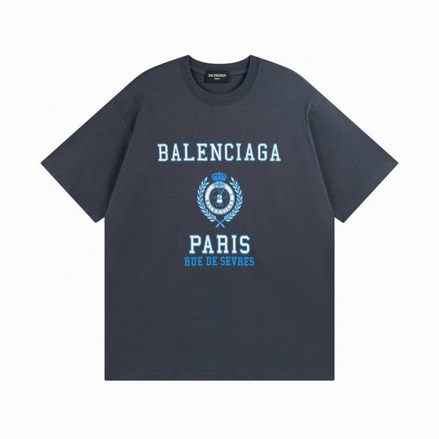 Balenciaga 巴黎世家2024 Ss 经典皇冠麦穗印花短袖t恤 本市场no.1的质量 真正天花板品质 全部原版开发注意细节图 避免被盗图商家混发 正确2