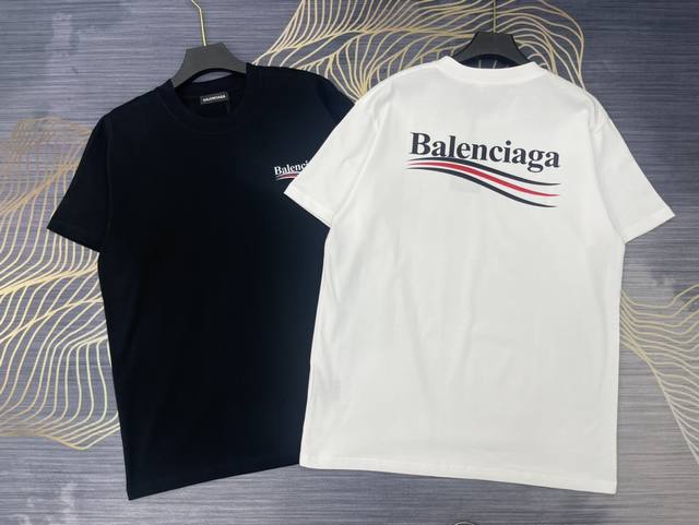 Balenciaga巴黎世家2024春夏新款 Logo圆领短袖t恤 高版本高版本 440支纱线240克全棉面料 全网独家首发 百搭款细节处理完美 数码直喷印花工