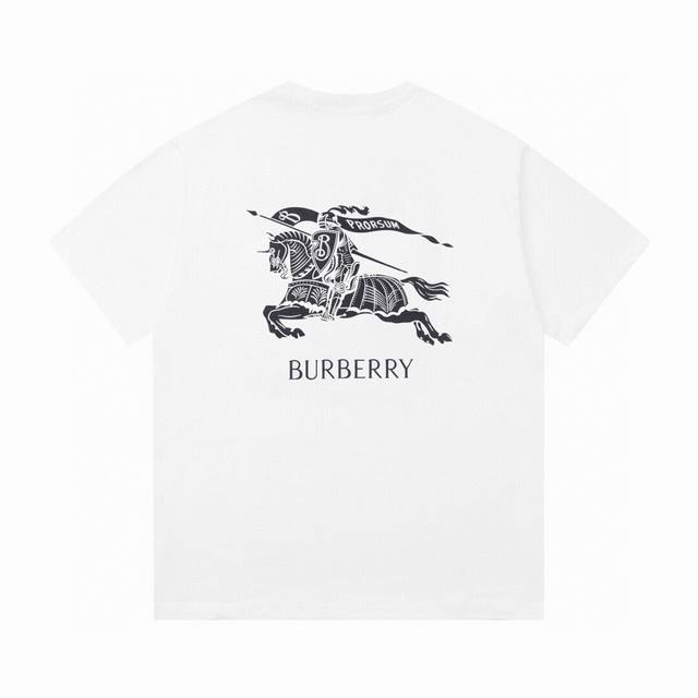 特价 白色码全 黑m1 Burberry巴宝莉23Ss战马字母印花短袖t恤 Bbr官网同步在售百搭短t，贴布拼图印花设计，简约大气的风格适应各类人群穿着，后背经