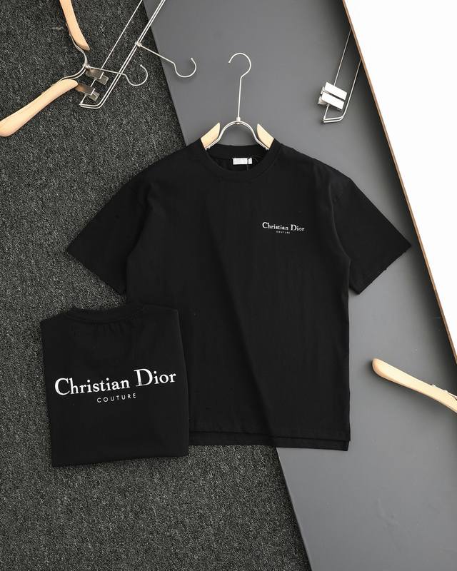 特价 顶级复刻 Dior 迪奥ss24新款破洞简约字母logo短袖t恤 官网同步 男女同款 工艺：印花呈现烧花效果 原版一致 随意对比 面料：原版同步面料 克同