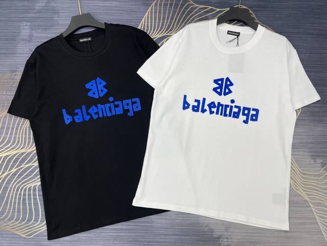 Balenciaga巴黎世家2024春夏新款字母logo圆领短袖t恤 高版本高版本 440支纱线240克全棉面料 全网独家首发 百搭款细节处理完美 数码直喷印花