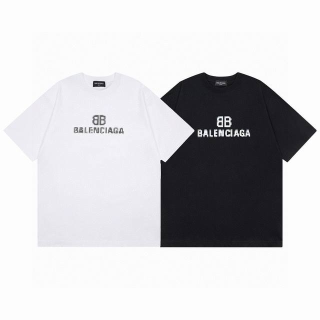 Balenciaga 巴黎世家2024 Ss 经典幻影bb直喷印花短袖t恤 本市场no.1的质量 真正天花板品质 全部原版开发注意细节图 避免被盗图商家混发 正