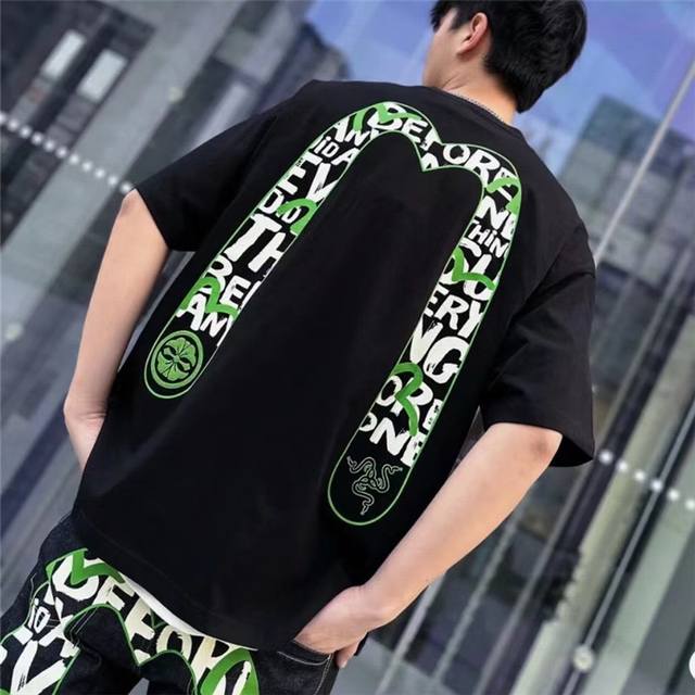 Esu X Razer 24Ss男士razer X Evisu个性口号图案大m印花t恤 2Earzm2Ts530Lfctblkx Evisu携手razer打造联