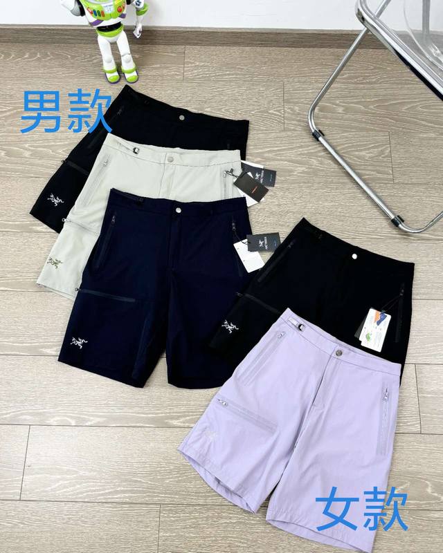 品牌：Arc'Teryx始祖鸟 男款 女款 官网同款arc'Teryx 始祖鸟 Gamma Lightweight Short 9 男子三色软壳刺绣小标速干短裤