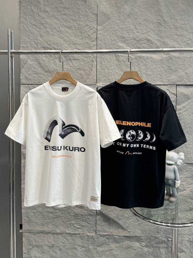 福神 带芯片高版本 Evisu 福神2024夏季新款佛头印花休闲宽松情侣款 短袖t恤820 细节:版本一比一复刻，吊牌 领标 水洗 包装袋。专柜货号:2Eaht