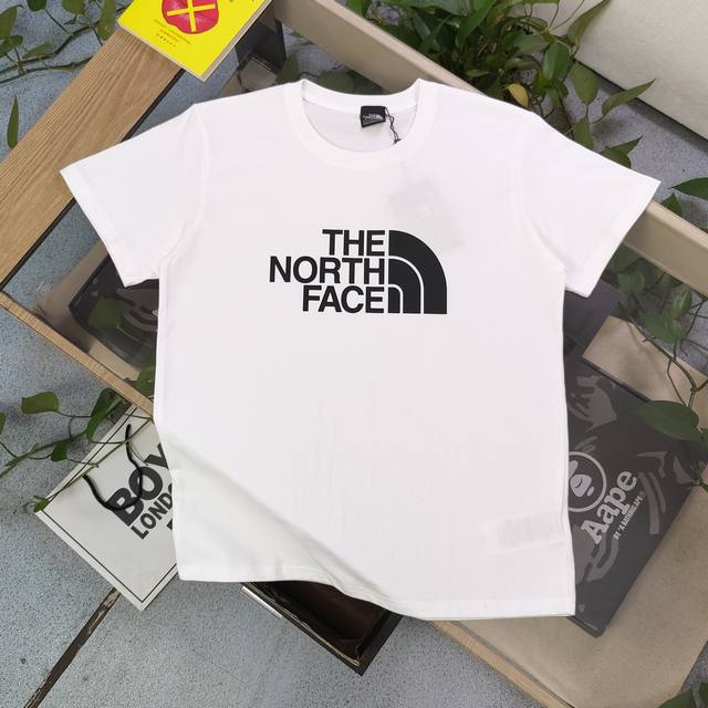 款号：Tx006 2024新款the North Face北面tnf经典简约大logo字母图案印花休闲情侣短袖t恤，轻奢高级，上身效果，绝绝子，采用220克纯棉