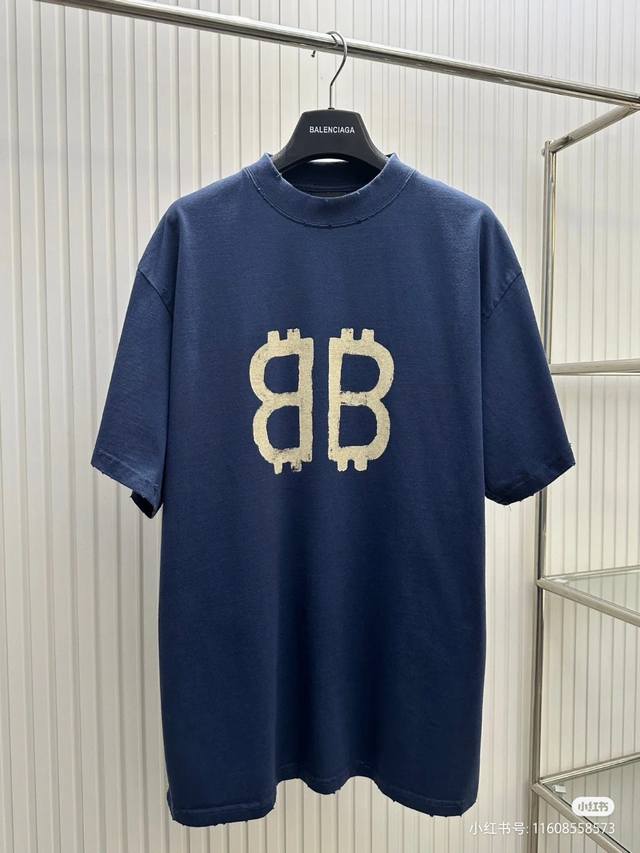 24夏季新款balenciaga 巴黎世家双b印花圆领短袖t恤 面料：采用原版300G重磅纯棉双纱面料，随意对比，上手棉感偏强，透气性吸湿性强！ 印花：采用bu