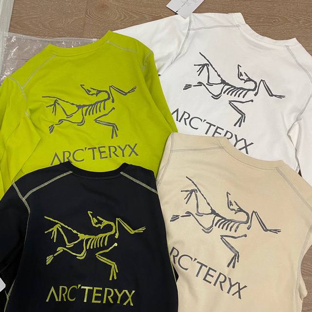 最高版本 Arc'Teryx 始祖鸟春季经典大鸟户外登山拼色长袖t恤 爆款人手两件必备 原版定制四色四码！全棉质双沙爽滑透气面料夏季透气排汗 官网一致，市场最高