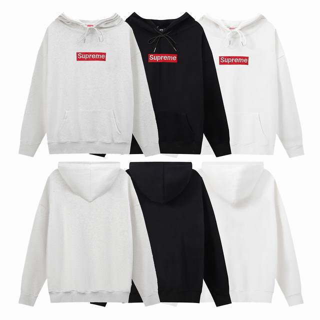 顶级版本 Supreme Box Logo Hooded Sweatshirt Ss24秋冬新品 经典红色box刺绣logo字母印花情侣高街复古美式加绒连帽卫衣