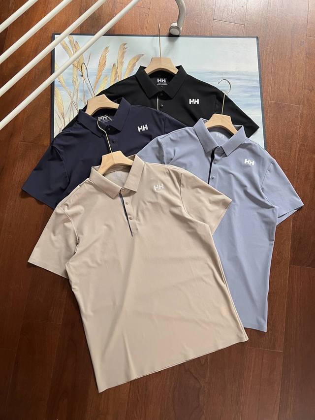 24夏季新品！Helly Hansen Hh 前后立体硅胶 无缝压胶男女休闲 运动短袖polo衫 1官网在售款，精选高档珠地冰丝面料，弹力超级大，袖口 下摆 领