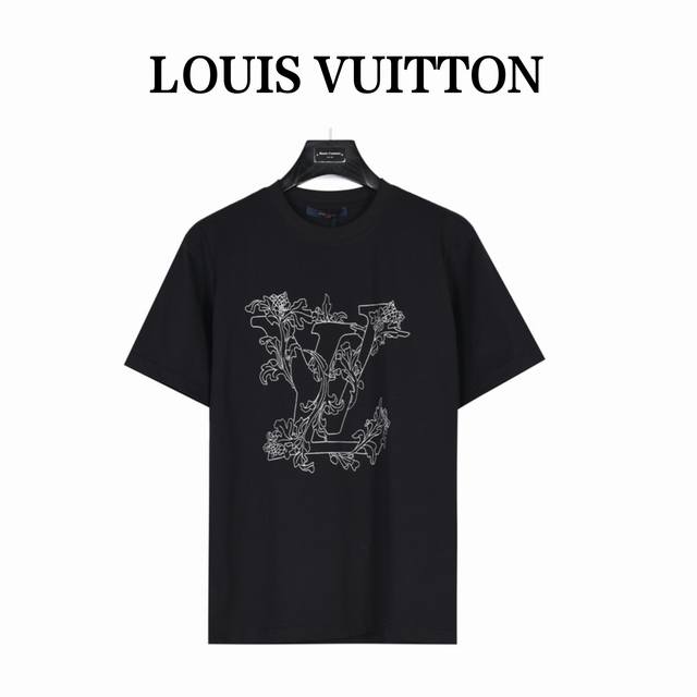 Louis Vuitton 路易威登 花卉大logo刺绣短袖t恤 胸口银色花卉logo图案刺绣， 后背采用黄色logo标签，满满的路易威登风格， 经典的版型，手