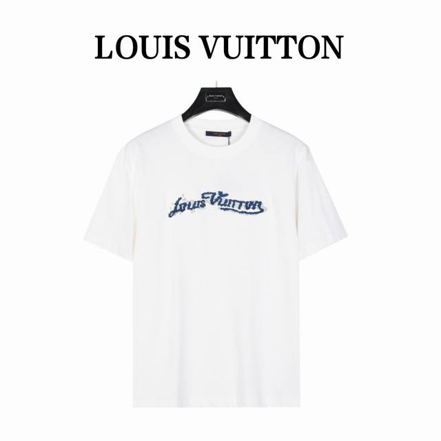 Louis Vuitton 路易威登 24Ss 立体刺绣字母logo短袖t恤 面料采用纯棉260G精梳棉面料 刺绣工艺，纯棉面料，柔软亲肤细腻。 Lv新款刺绣圆