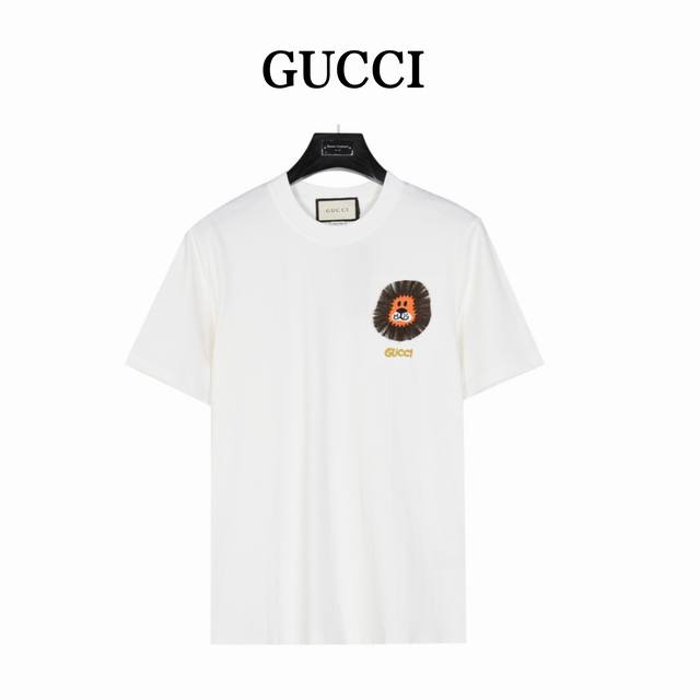 Gucci 古驰 贴布刺绣小狮子logo短袖t恤 春夏古驰新款最顶级的品质专柜原单短袖， 进口机立体高密贴布刺绣短袖 顶级制作工艺， 专柜款刺绣拼接设计， 进口