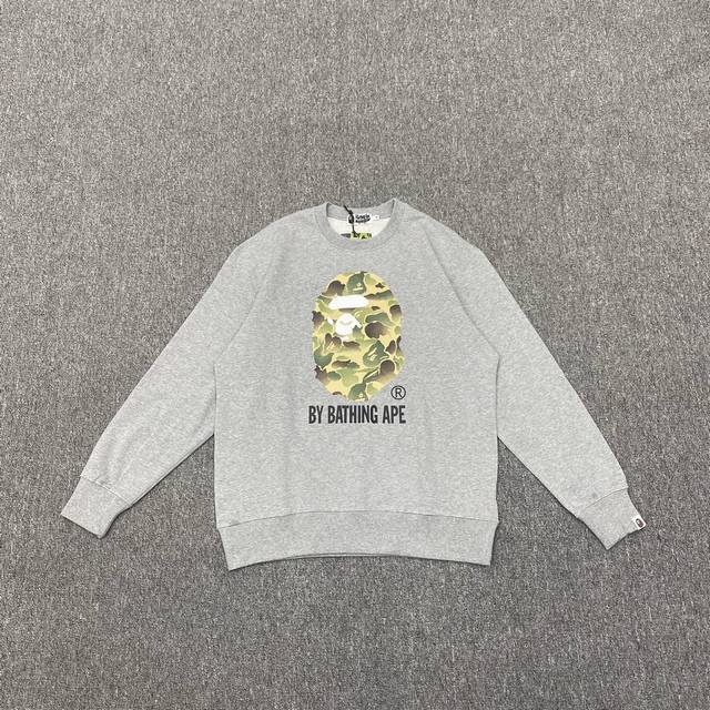 Xx238 Bape11周年水墨迷彩猿人头字母印花 定制面料高品质 情侣款：S Xxl 灰色 黑色