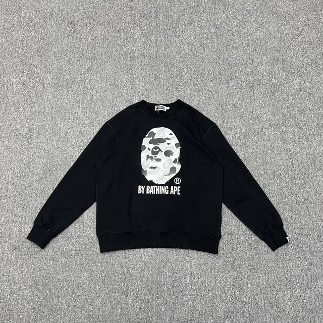 Xx238 Bape11周年水墨迷彩猿人头字母印花 定制面料高品质 情侣款：S Xxl 灰色 黑色