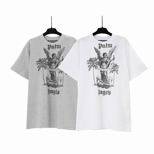 Palm 新款天使印花短袖t恤。S-Xl