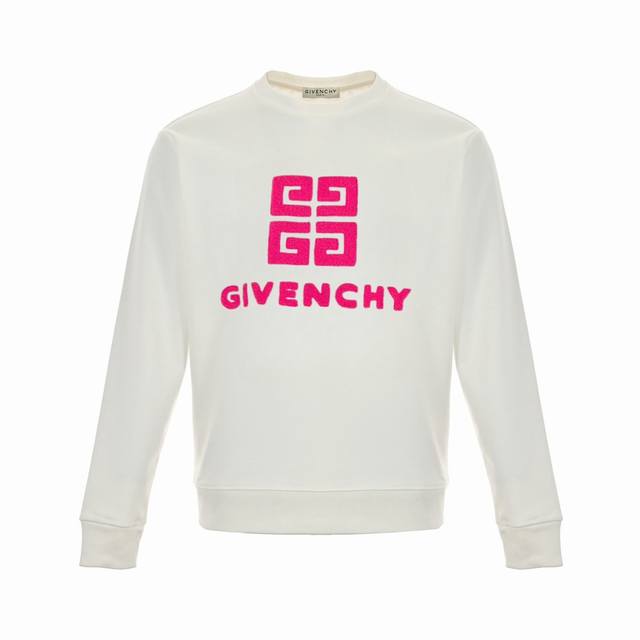 GIVENCHY 纪梵希 24Fw 前后植绒4G圆领卫衣 采用420克重纯棉面料毛圈底定制32支2*2螺纹 成衣两遍水洗处理 面料舒适亲肤无异感 定制定染面料