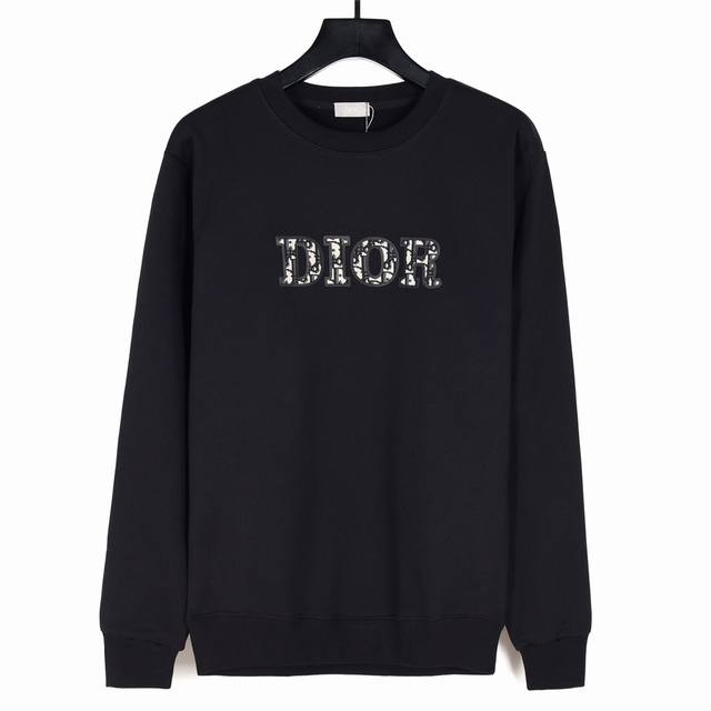 Dior 迪奥24ss贴布字母logo圆领卫衣 面料：采用100%定织400g低弹无尘精棉面料 辅料：原版领标 水洗唛 吊牌 三标齐全 ：黑色 白色 ：XS-L