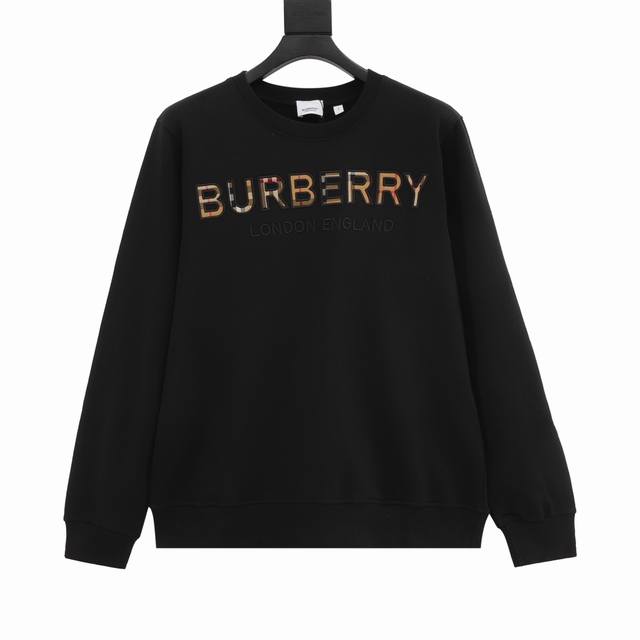 Burberry 巴宝莉 胸前格纹字母圆领卫衣 采用100%定织400g低弹无尘精棉面料，每一条都是手工单独裁剪，舒适灵便，可以说是怎么穿怎么舒服了采用100%