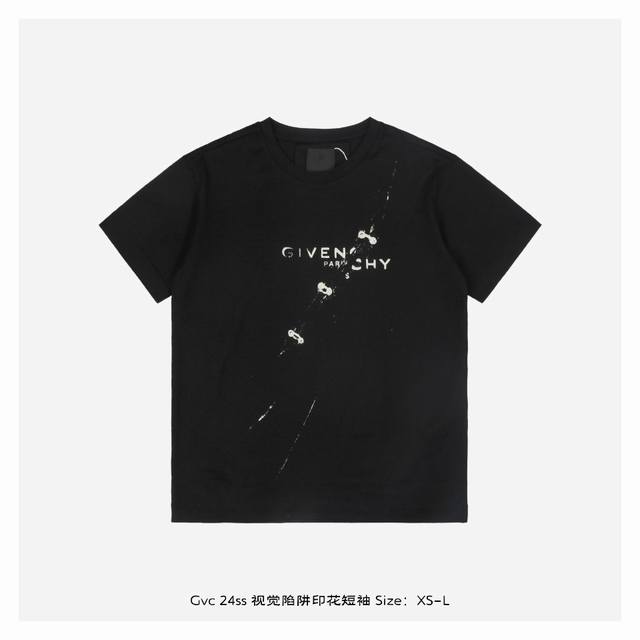 Givenchy 纪梵希 24ss 视觉陷阱印花短袖 面料采用230克重精梳棉，定制32支1*1螺纹，成衣两遍水洗处理，面料舒适亲肤无异感，定制定染面料，纺织密