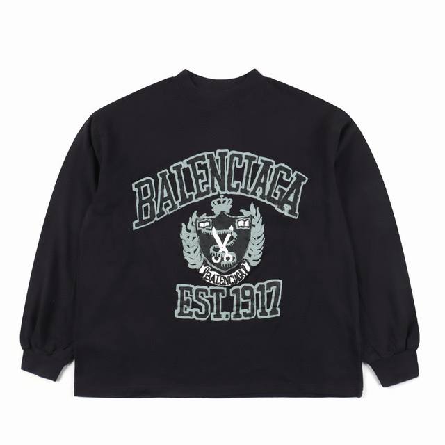 Balenciaga 巴黎世家 BLCG 24SS 发泡剪刀皇冠重工水洗做旧长袖T恤 轻奢主义 男女日常通勤穿搭必备单品 正确版本 欢迎对比 详细特征 280克