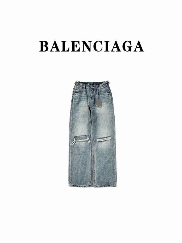 Balenciaga 巴黎世家 BLCG24SS 刀割破洞牛仔长裤 官网品质Balenciaga24ss巴黎世家官网同步早秋冬新款牛仔裤.百分百纯棉牛仔面料.一