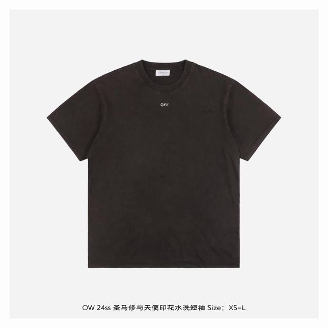 OFF WHITE CO VIRGIL 24ss 圣马修与天使印花水洗短袖 复古印花水洗做旧短袖，无性别宽松廓形剪裁，整体呈现浓浓的宗教色彩，符合off常用的文