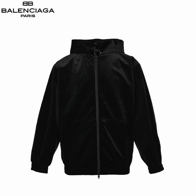 Balenciaga 巴黎世家 24Fw丝绒双B水钻字母连帽外套 顶级版本！冬季穿它刚好哦！超级保暖！巴黎世家新款Balenciaga新款BLGC*24新品BB