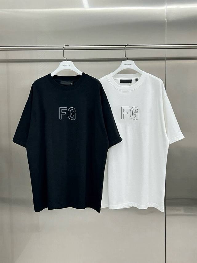 顶级复刻 ESSENTIALS FOG FEAR OF GOD 富贵FG 宽松圆领短袖T恤男女情侣款 面料：原版定制260g精梳棉 工艺：超级重工，区分普通市面