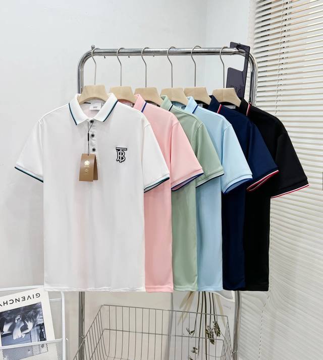 BURBERRY巴宝莉经典logo刺绣polo衬衫2024夏新款都市户外商务休闲男装翻领polo衫时尚潮流百搭透气短袖 BURBERRY巴宝莉经典logo刺绣p