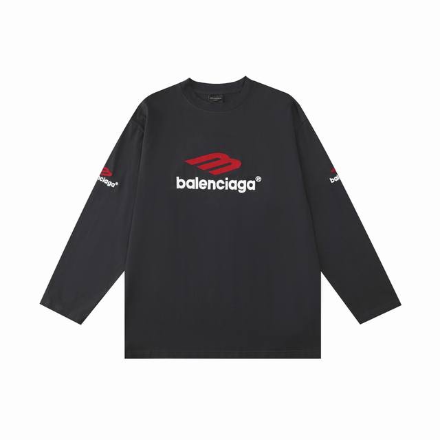 巴黎世家Balenciaga新款BLCG巴黎世家新款 M标LOGO字母刺绣长袖 对色定染面料 采用全新m标logo刺绣 田岛机绣高密度绣花 面料采用定染纯棉面料