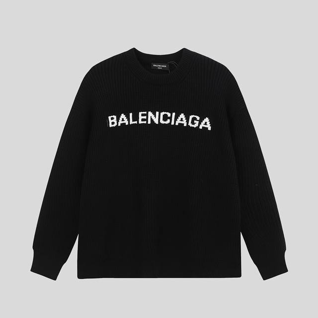 高版本 BALENCIAGA巴黎世家ss经典款圆领毛衣 - 顶级复刻版本 - 购入原版开模打造，全套定制辅料，细节决定成败。 - 颜色： 图片色 - 尺码: S