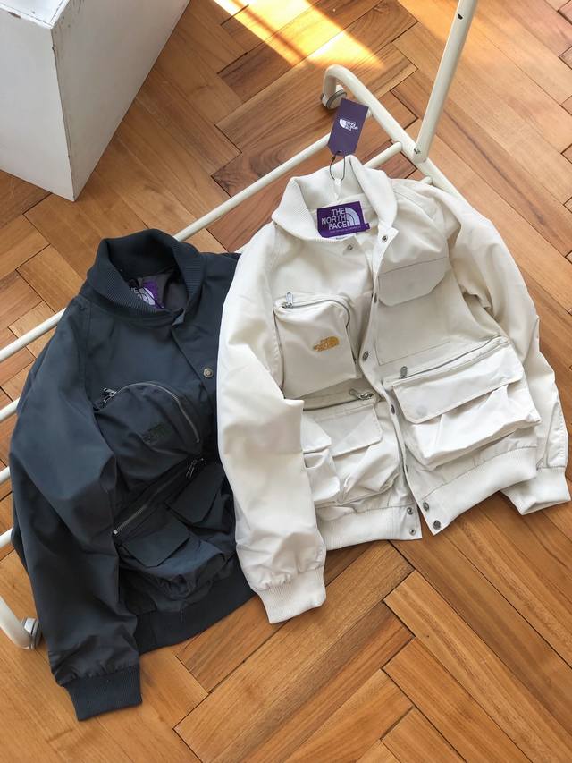 特价 正常售后 The north face 紫标65 35四大口袋 荷叶领 机能工装夹克外套 S~xl 白色 深灰色 超重工！原版定织高密尼龙面料，对位大小多