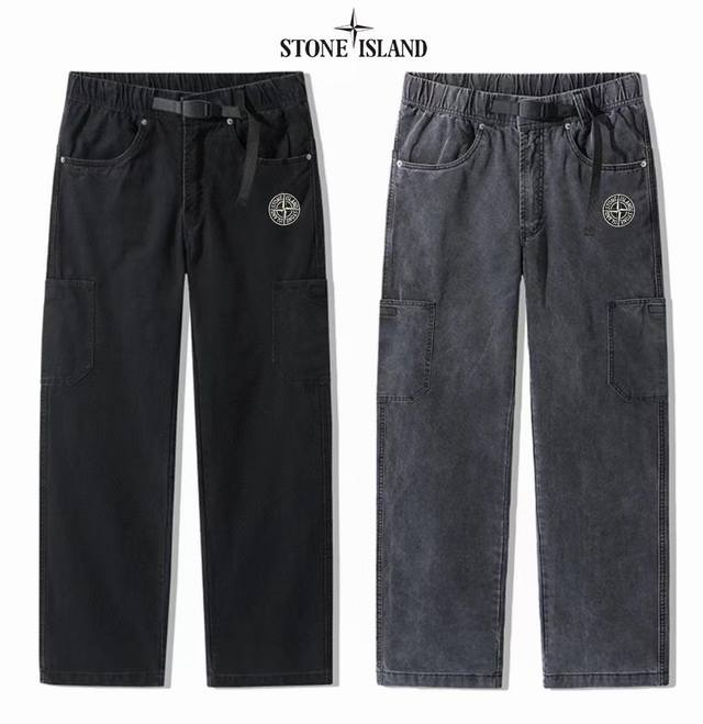 上新 ！！ ！！！ STONE ISLAND石头岛 美式高街复古宽松机能水磨工装直筒牛仔裤 高街超级爆款 海内外人气爆款∽ 采用国标舒适健康牛仔面料 大厂流水作