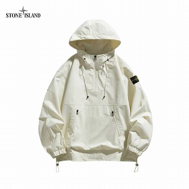 上新 ！！ ！！！ STONE ISLAND石头岛 24秋款户外山系运动外套透气宽松百搭连帽冲锋衣外套 网络线上 海内外人气爆款∽ 采用新颖独特外单优质料 宽松